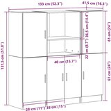  3-dijelni set kuhinjskih ormarića od bijelog konstruiranog drva | shoptok.hr