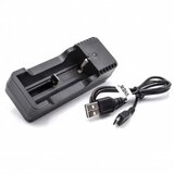  Punjač za baterije Li-Ion 18500 / 18650 / 14500 / 18350, MicroUSB u
