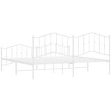 Metalni Kovinski posteljni okvir z vzglavjem in vznožjem bel 193x203 cm | Shoptok.si