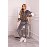 Kesi Velour set with a gray leopard print Cijene