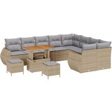  12 delni set vrtnih trosedov z blazinami Bež Poly Ratan Akacija | Shoptok.si