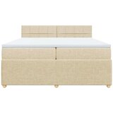  Krevet s oprugama i madracem krem 200 x 200 cm od tkanine | shoptok.hr