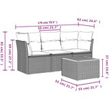  4-dijelni set vrtnih sofa s jastucima bež od poliratana | shoptok.hr