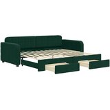  Dnevni krevet na razvlačenje tamnozeleni 90 x 200 cm baršunasti | shoptok.hr