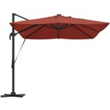  Kantilever Roma suncobran s LED-icama Terracotta 352x251x265 cm Aluminij | shoptok.hr