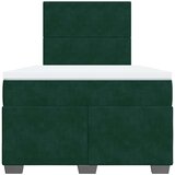 Box spring krevet s madracem tamnozeleni 120x200 cm baršunasti | shoptok.hr