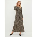 LC Waikiki Crew Neck Patterned Long Sleeve A Cut Crepe Fabric Women's Dress Cene