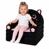  Reclining Armchair Sofa Couch Kitten 2in1 For Children Soft Plush Black | Shoptok.si