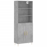  The Living Store Visoka komoda betonsko siva 69,5x34x180 cm inženirski les - Visoka Omarica, (21500260) | Shoptok.si