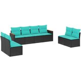 vidaXL 8-delni vrtni komplet sedežnih garnitur z blazinami črne barve poli ratan, (5000293539) | Shoptok.si