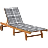  Vrtna ležaljka za sunčanje s jastukom masivno bagremovo drvo Siva 200 x 63 x 85 cm | shoptok.hr