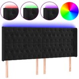 Maison Chic LED Posteljno vzglavje - Vzglavna omarica - Nočna omarica črno 183x16x118/128 cm žamet, (21708456) Cene