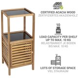 Wenko Crni/u prirodnoj boji nizak/uski kupaonski ormarić od masivnog bagrema 39,5x86 cm Fondi – | shoptok.hr