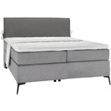 Hom`in POSTELJA BOXSPRING 120 cm x 200 cm , tekstil siva, temno siva | Shoptok.si