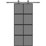  Klizna vrata crna 90 x 205 cm od kaljenog stakla i aluminija | shoptok.hr