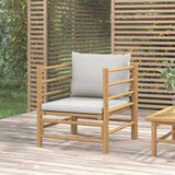 Maison Chic Vrtni kavč - Zunanji kavč s svetlo sivimi blazinami bambus, (22041804) | Shoptok.si