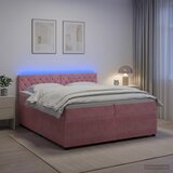  Boxspring krevet s madracem Ružičasta 200 x 200 cm Baršun | shoptok.hr