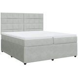  Krevet s oprugama i madracem svjetlosivi 200x200 cm baršunasti | shoptok.hr