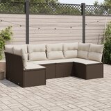  6-dijelni set vrtnih sofa od poliratana s jastucima smeđi | shoptok.hr