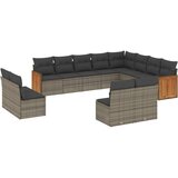Maison Chic Seti vrtnega pohištva - Vrtna garnitura - Vrtni pohištvo set 12-delna z blazinami siva poli ratan, (21810180) | Shoptok.si