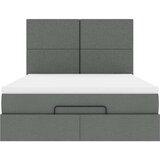  Otomanski krevet s madracem i LED tamnosivi 140x200 cm tkanine | shoptok.hr