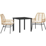  Set za objedovanje na otvorenom od 3 komada s jastučićima smeđi poli ratan | shoptok.hr