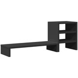 vidaXL Stojalo za monitor z organizatorjem črna inženirski les | Shoptok.si