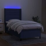 Box spring s madracem LED plavi 90x200 cm od tkanine | shoptok.hr
