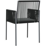  Vrtne stolice s jastucima 2 kom crne 54x60,5x83,5 cm poliratan | shoptok.hr