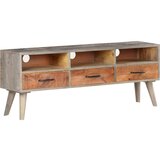 TV ormarić sivi 130 x 35 x 51 cm od masivnog grubog drva manga | shoptok.hr