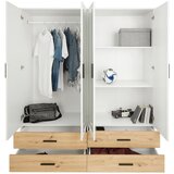 Mömax omara za oblačila rasant bela, hrast, ogledalo | Shoptok.si