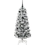 vidaXL Umetno Zložljivo Božično Drevo Zelena in bela 150 cm PVC | Shoptok.si