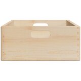  Drvena kutija s ručkama 40x30x13 cm puno drvo bor | Eponuda.com