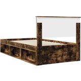  Okvir za krevet s uzglavljem Dimljeni hrast 100 x 200 cm | shoptok.hr