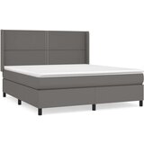  Box spring postelja z vzmetnico siva 180x200 cm umetno usnje, (20901703) | Shoptok.si
