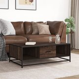  Stolić za kavu boja smeđeg hrasta 100x57x35 cm od drva i metala | shoptok.hr