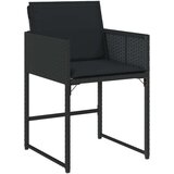  9-dijelni vrtni blagovaonski set s jastucima crni od poliratana | shoptok.hr