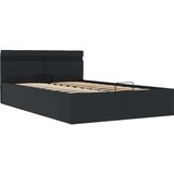  Hidraulični okvir za krevet od umjetne kože LED crni 140x200 cm | shoptok.hr