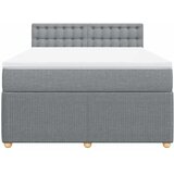  Krevet box spring s madracem svjetlosivi 140x200 cm od tkanine | shoptok.hr