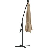  Previsni senčnik LED luči in kovinski drog 300 cm taupe, (20610827) | Shoptok.si