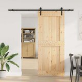 vidaXL Drsna vrata s kompletom vodil 95x210 cm trdna borovina | Shoptok.si