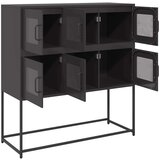 vidaXL Komoda crna 100,5 x 39 x 107 cm od hladno valjanog čelika | shoptok.hr