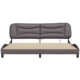  Okvir kreveta s LED svjetlima sivi 200 x 200 cm umjetna koža | shoptok.hr