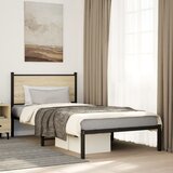 Maison Chic Kovinski Posteljni okvir - Dvoposteljna postelja - Zakonska postelja brez vzmetnice sonoma hrast 100x190 cm, (21693973) | Shoptok.si