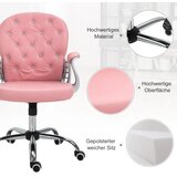  Uredska ergonomska stolica umjetna koža podesiva visina roza | shoptok.hr