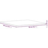 Stolna ploča 90 x 90 x 2,5 cm četvrtasta od masivne bukovine | shoptok.hr