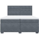  Krevet s oprugama i madracem tamnosivi 200x200 cm baršunasti | shoptok.hr