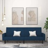 vidaXL Kavč dvosed z ležiščem moder žamet | Shoptok.si