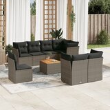  9-dijelni set vrtnih sofa od poliratana s jastucima sivi | shoptok.hr