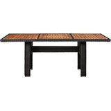  Vrtni blagovaonski stol crni 200 x 100 x 74 cm od poliratana | Eponuda.com